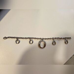 Womens Bracelet silver Steel dangling O gift box included
